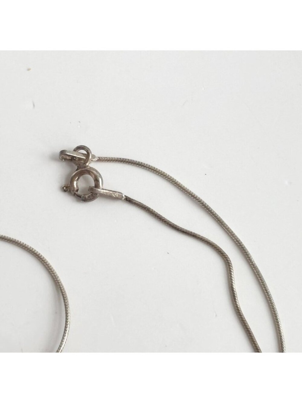 Art Deco Black Onyx Rope Sterling Silver 925 Oval Vintage Pendant Necklace - 16" - Picture 4 of 16